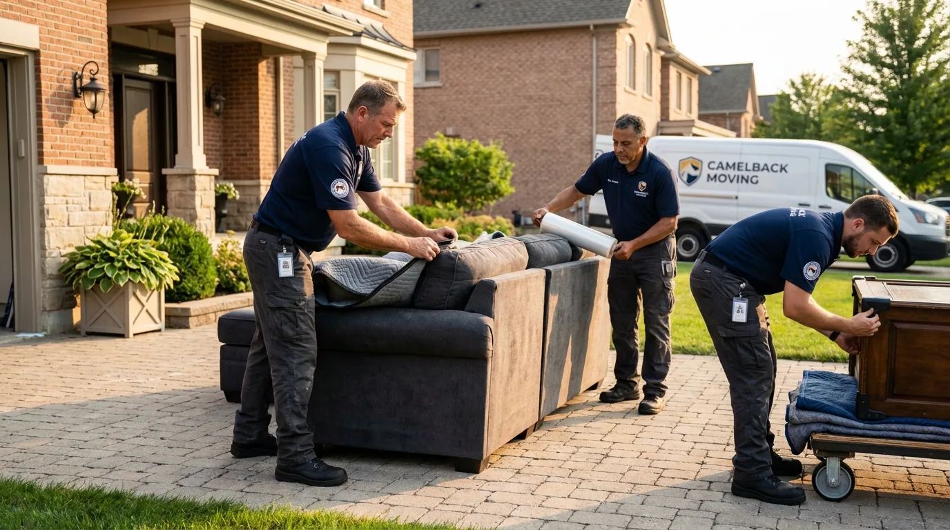 Large estate moving crew wrapping furniture in Gatesville, TX